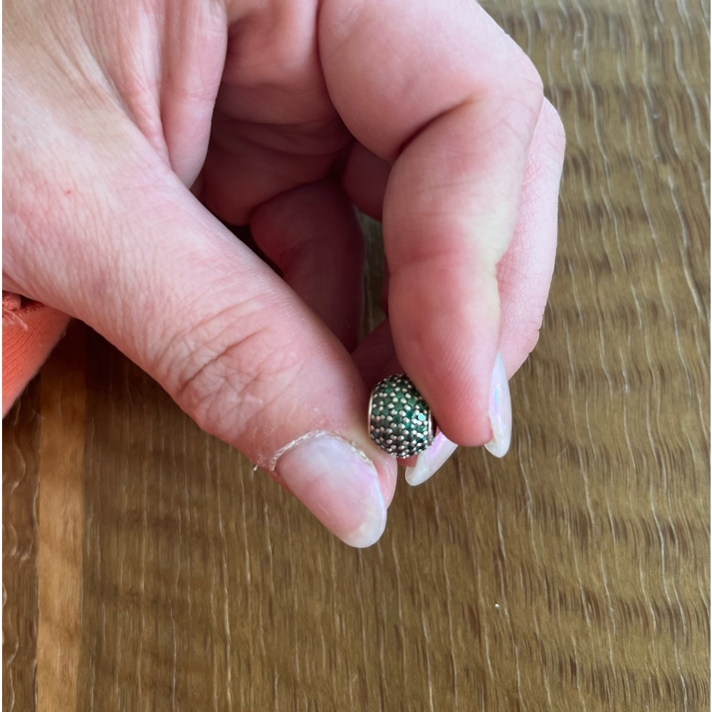 Green rhinestone Pandora charm